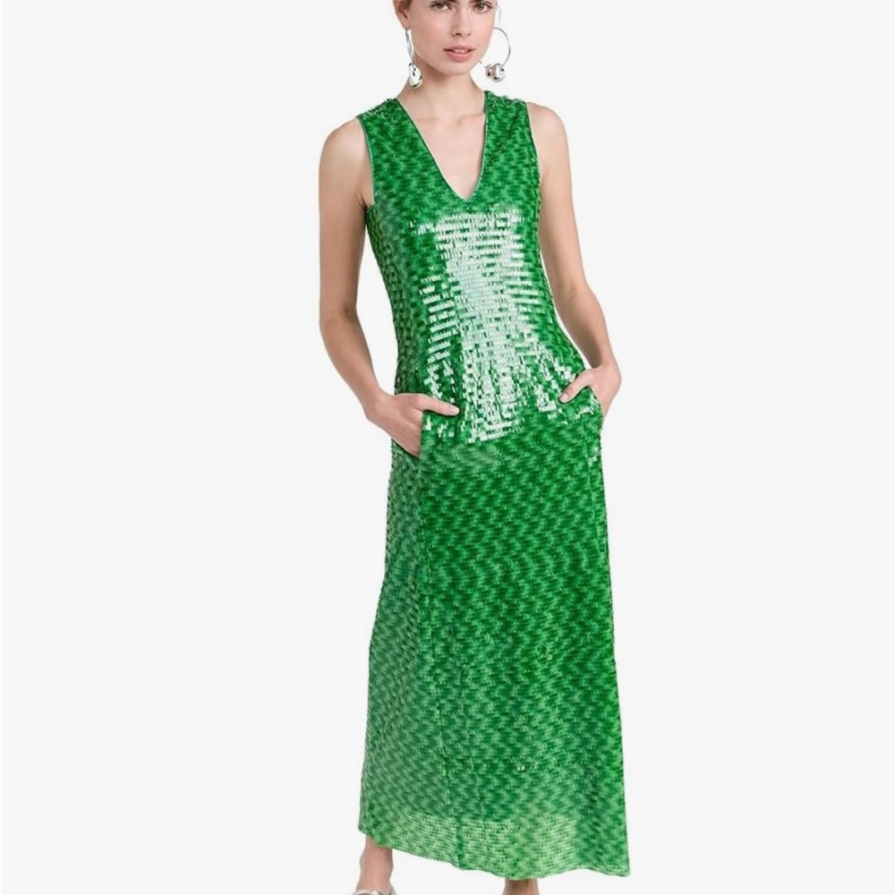 Simon Miller Green Sequin Midi Dress